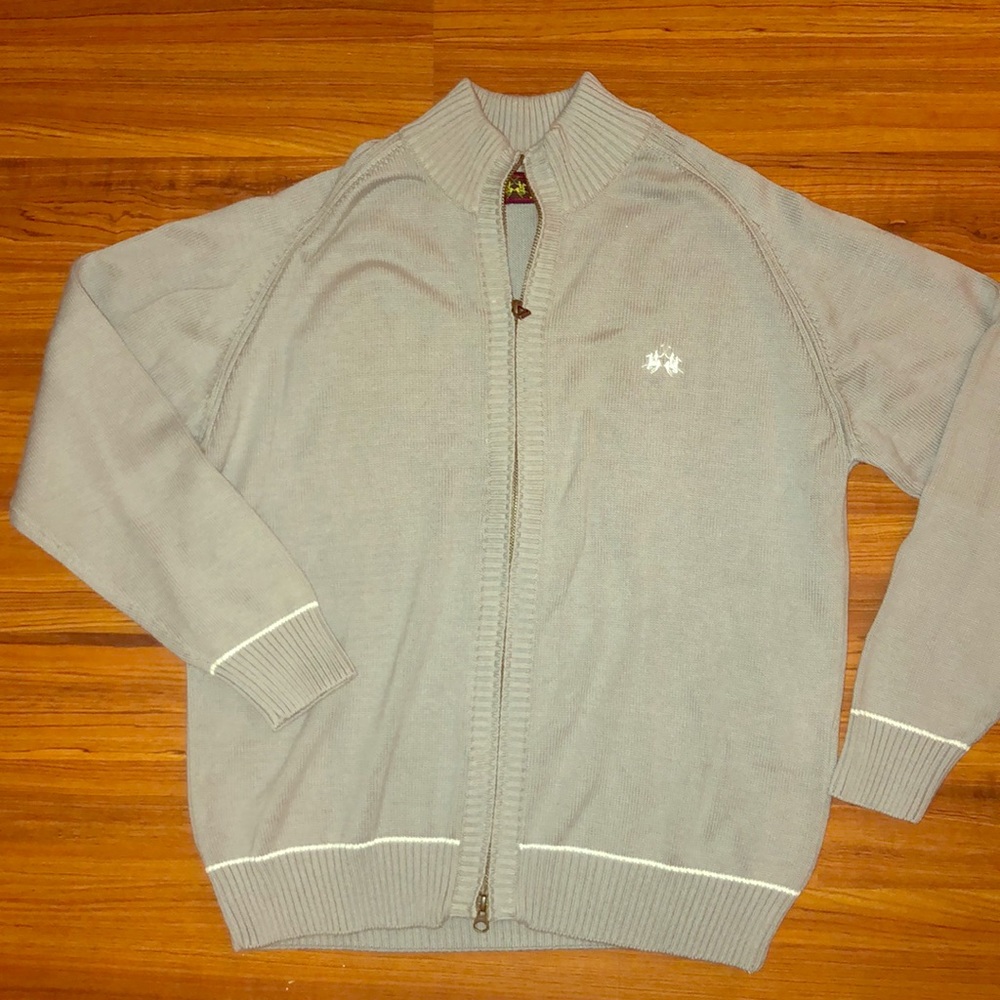 La Martina zip up cardigan sweater